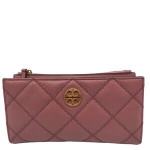 Tory Burch Pink Quilted Leather Wallet